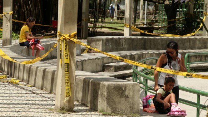 No Parque dos Patins, um risco que se arrasta há quatro meses